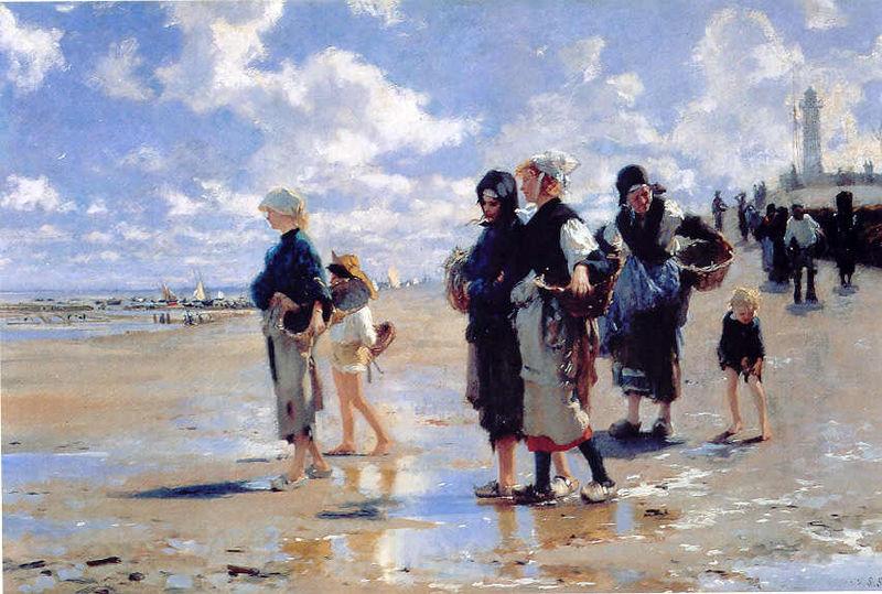 John Singer Sargent Oyster Gatherers of Cancale Norge oil painting art